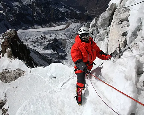 Rotsklimmen op de Mount Everest