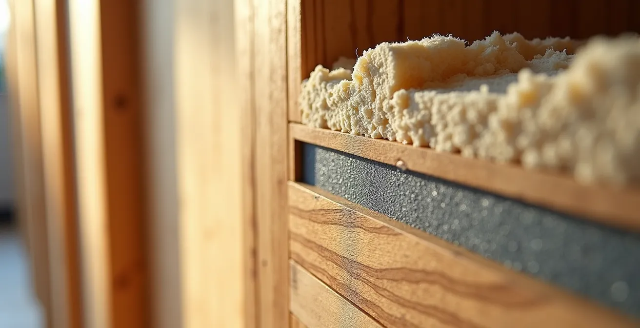 Box-in-box akoestische isolatie constructie in houtskeletbouw