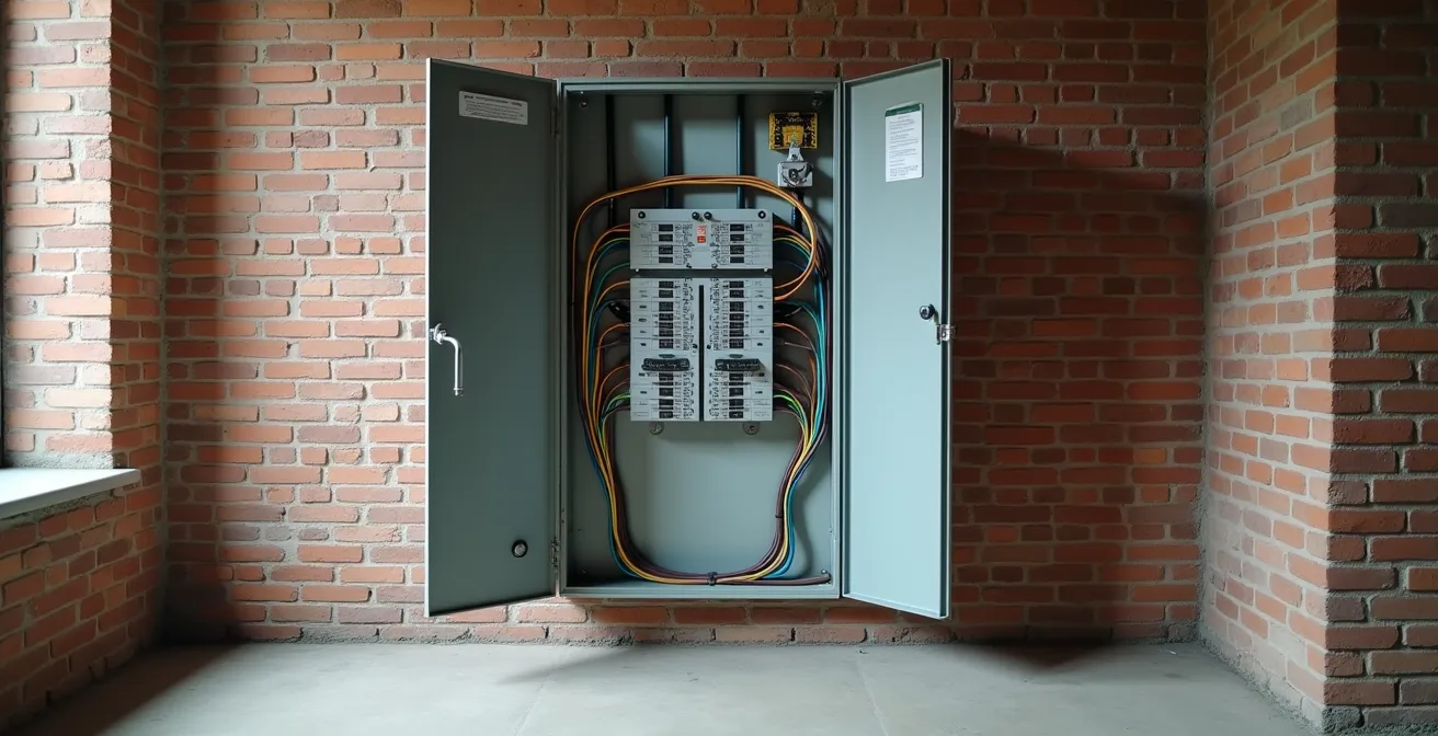 Moderne elektrische verdeelkast met correct gescheiden kringen in Belgische woning