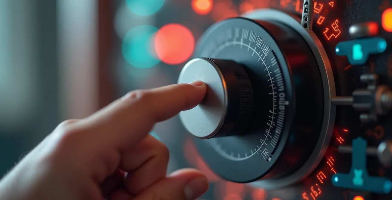 Close-up van moderne slimme thermostaat met energiebesparende instellingen