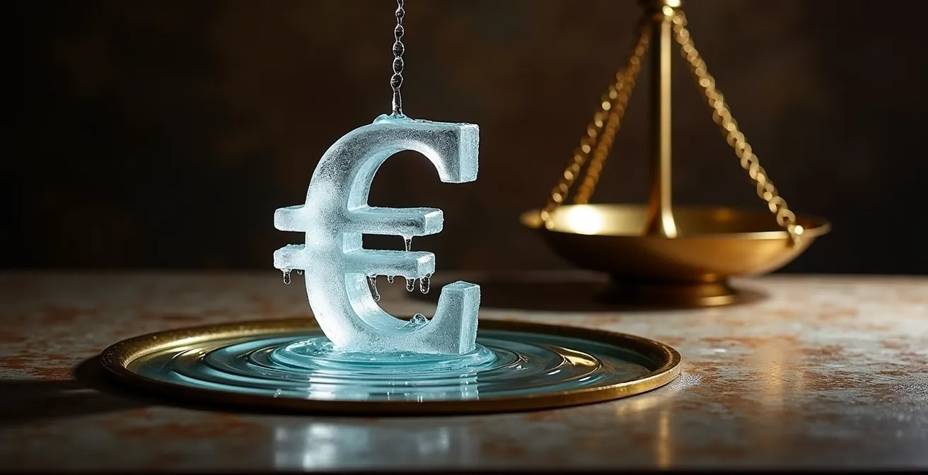 Visualisatie van koopkrachtverlies op een spaarrekening in België over een periode van 5 jaar door inflatie